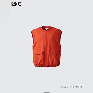Uniqlo NWT Utility Zip Vest in orange, size small